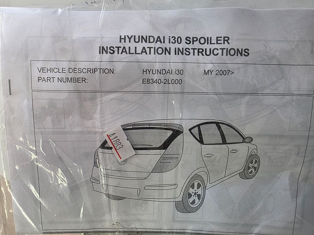 Hyundai i30 Spoiler 2007> E8340-2L000