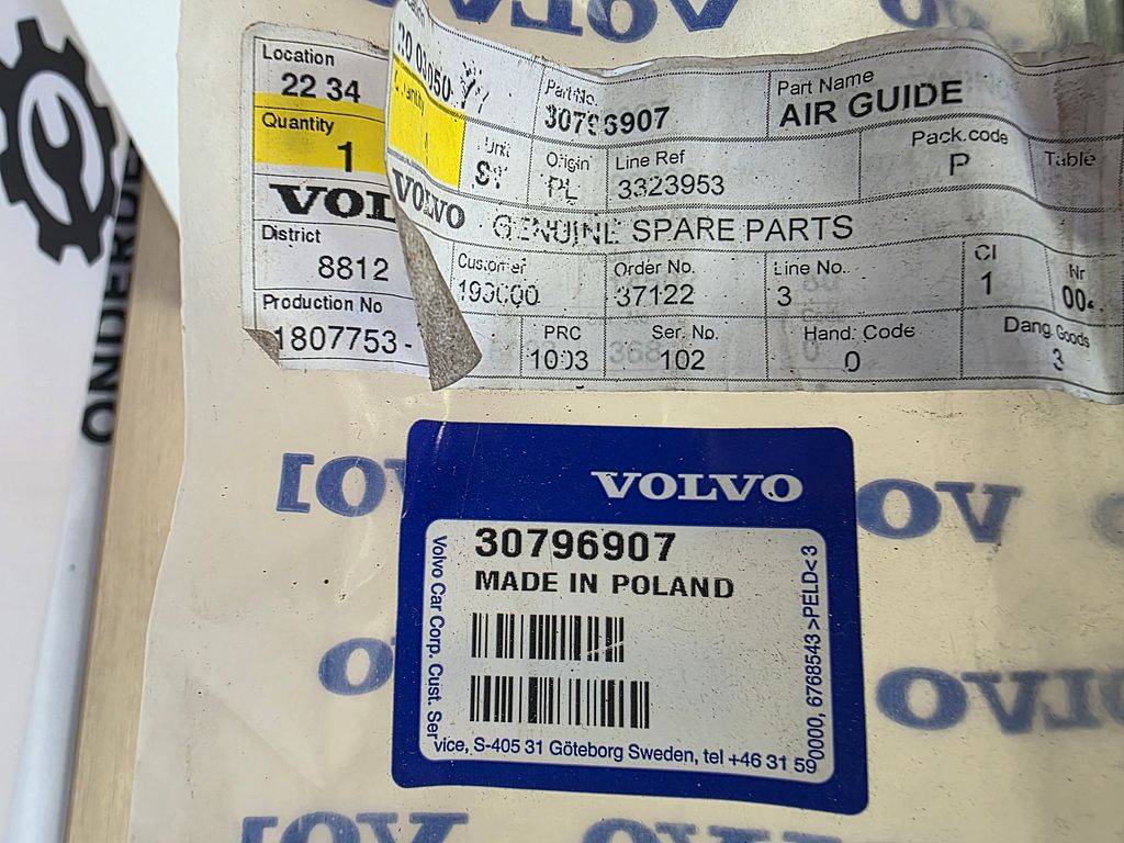 Volvo S80 Luchtgeleider NIEUW 30796907