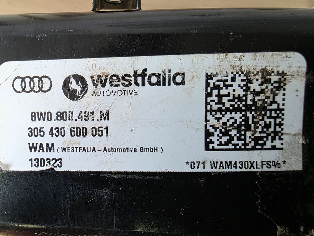 Audi A4 B9 / A5 F5 Elektrische Trekhaak Westfalia 8W0800491M